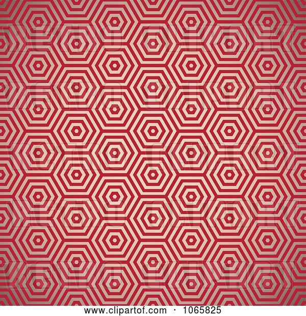 Vector Clip Art of Retro Seamless Red Hexagon Background Pattern