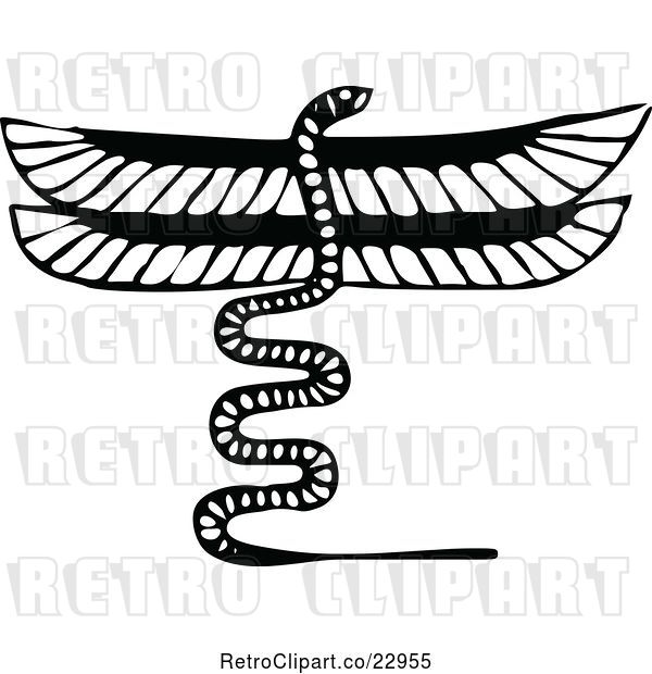 Vector Clip Art of Retro Serpent Dragon