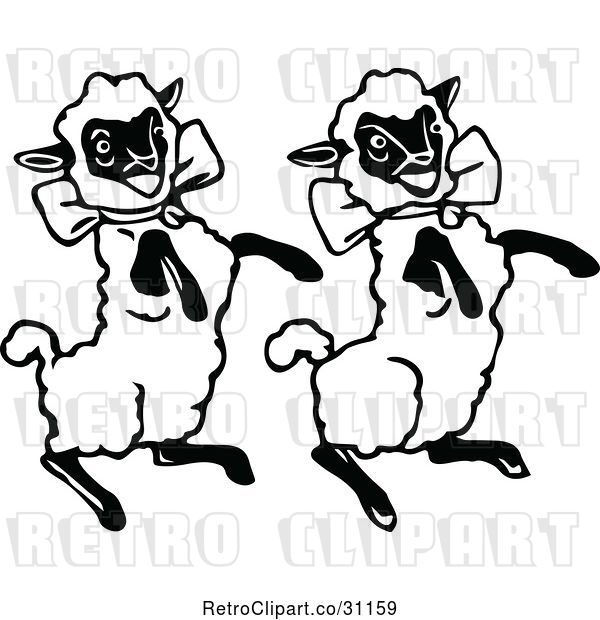 Vector Clip Art of Retro Sheep