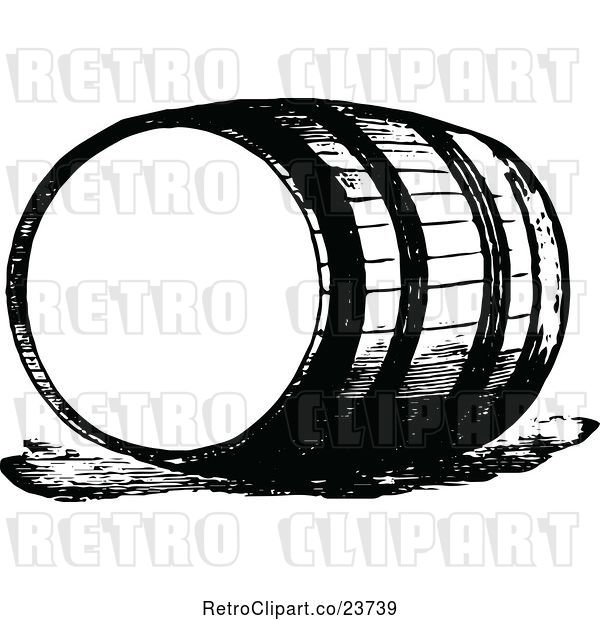 Vector Clip Art of Retro Sketched Barrel