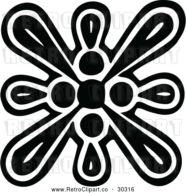 Vector Clip Art of Retro Snowflake Design 3