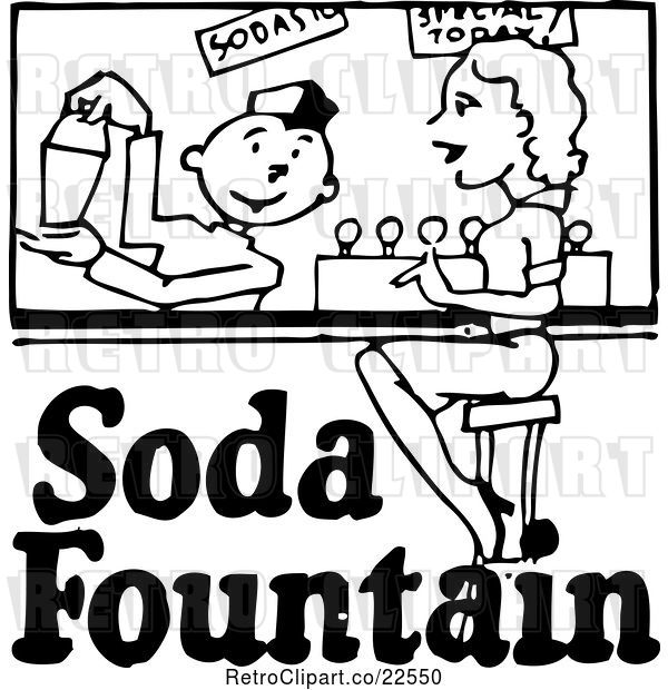Vector Clip Art of Retro Soda Fountain Sign 2