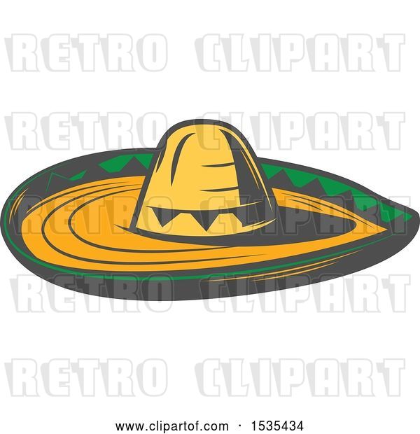 Vector Clip Art of Retro Sombrero Hat, in Style