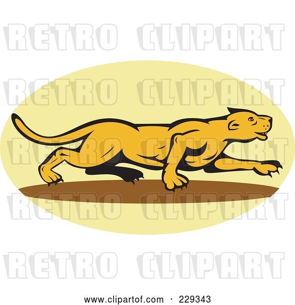 Vector Clip Art of Retro Stalking Lioness Logo