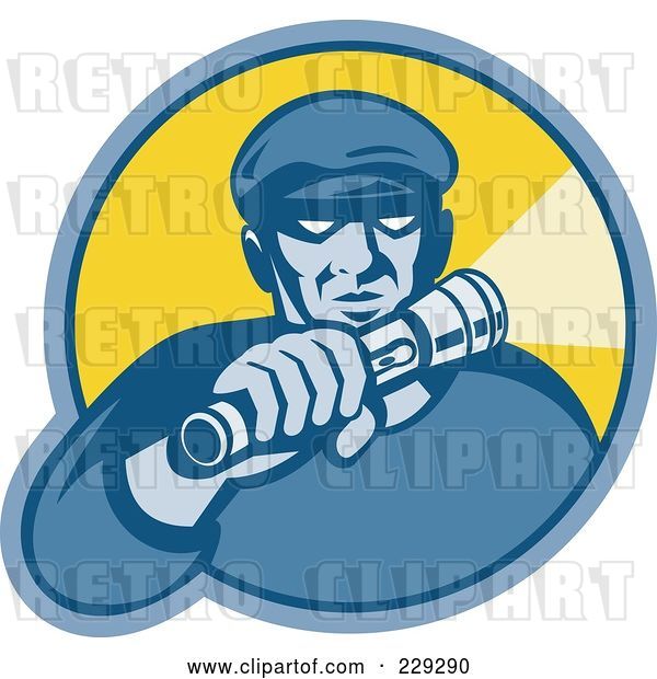 Vector Clip Art of Retro Styled Burglar Logo