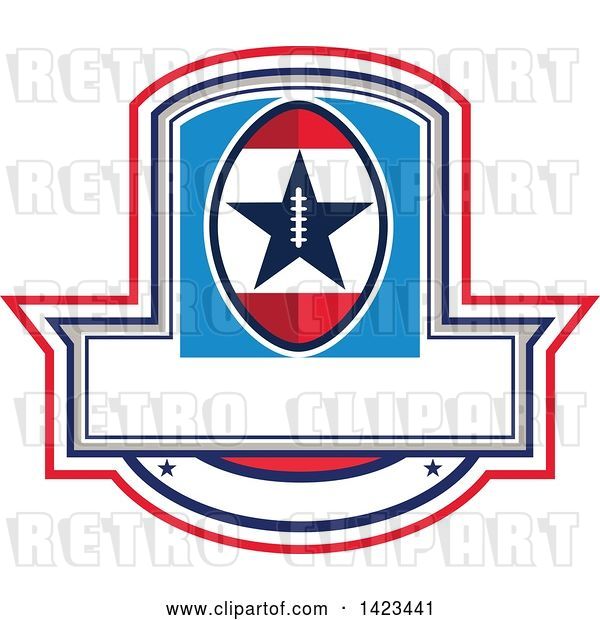 Vector Clip Art of Retro Super Bowl 51 Houston, TX Themed Football Design with Text Space
