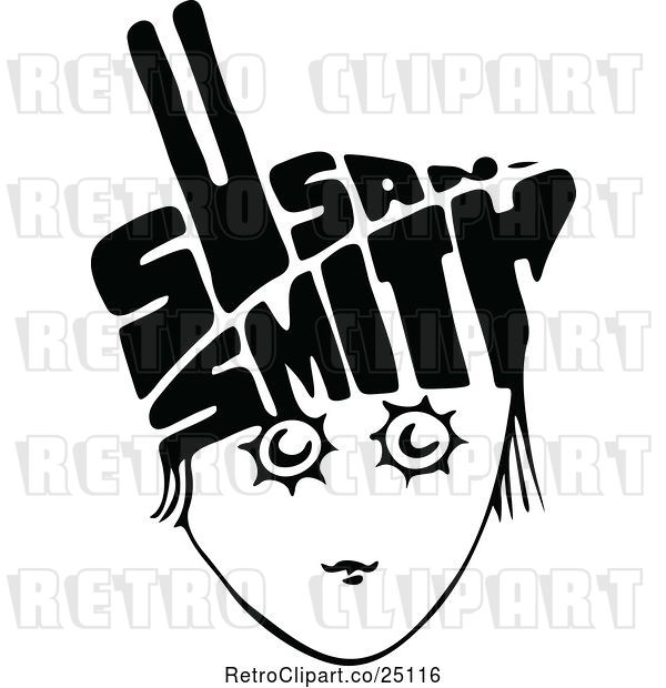 Vector Clip Art of Retro Susan Smith Face