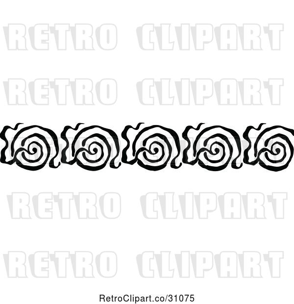 Vector Clip Art of Retro Swirl Border 2