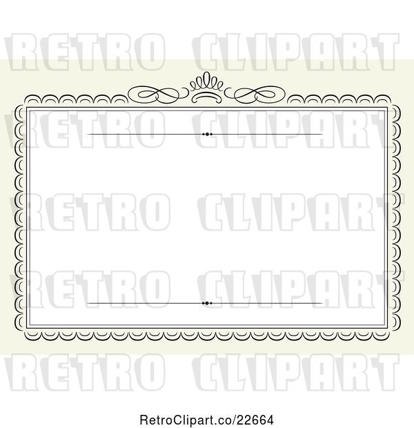Vector Clip Art of Retro Swirl Frame Wedding Invitation with a Crown and Copyspace