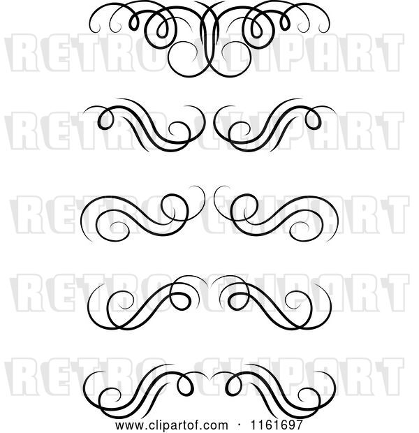 Vector Clip Art of Retro Swirl Monogram Design Elements