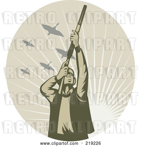 Vector Clip Art of Retro Tan Hunter Logo