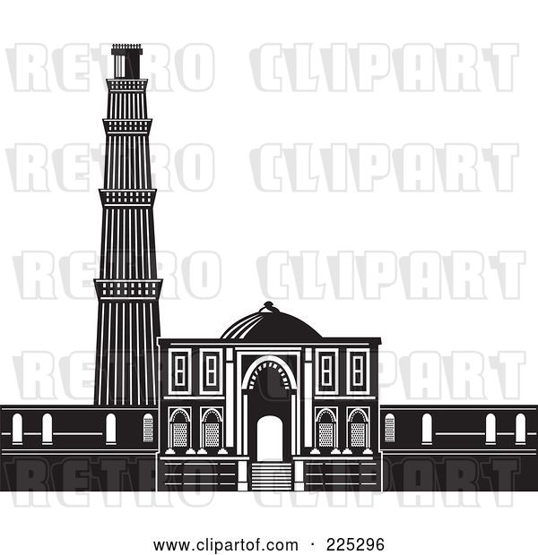 Vector Clip Art of Retro the Qutb Minar in
