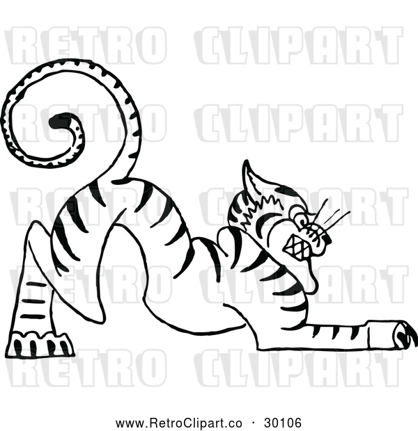 Vector Clip Art of Retro Tiger