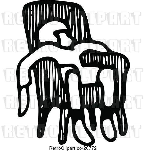 Vector Clip Art of Retro Tired Boy in a Chair