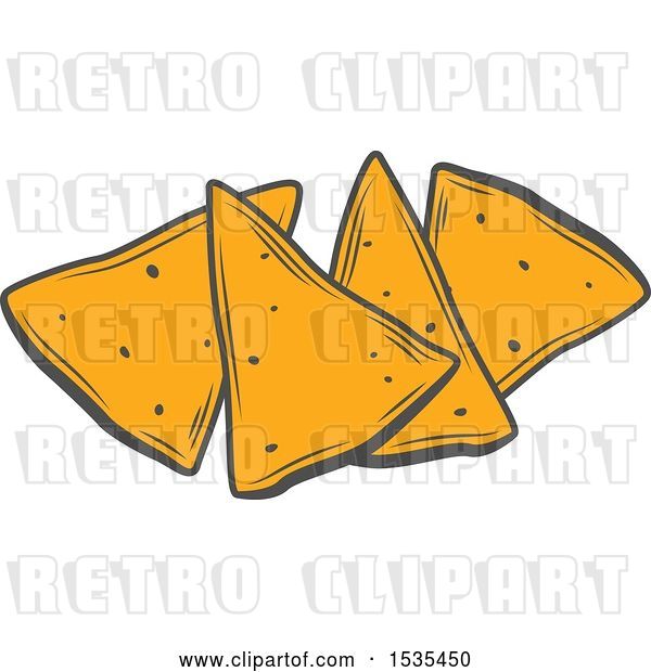 Vector Clip Art of Retro Tortilla Chips, in Style