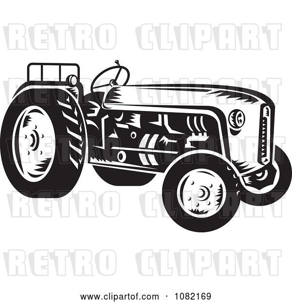 Vector Clip Art of Retro Tractor