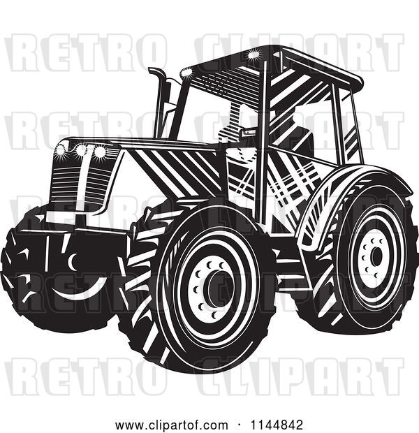 Vector Clip Art of Retro Tractor