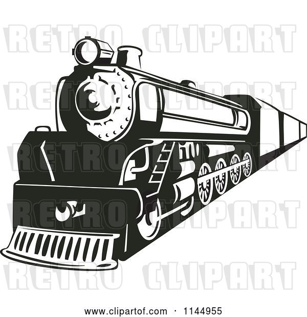 Vector Clip Art of Retro Train 3