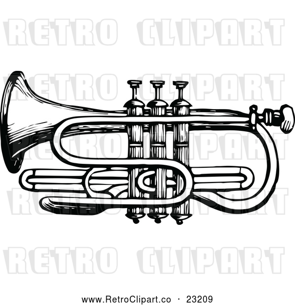 Vector Clip Art of Retro Trumpet