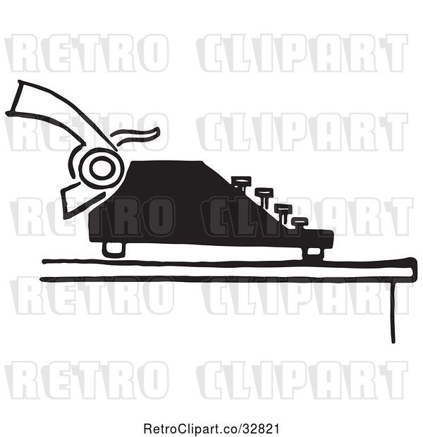 Vector Clip Art of Retro Typewriter and Page