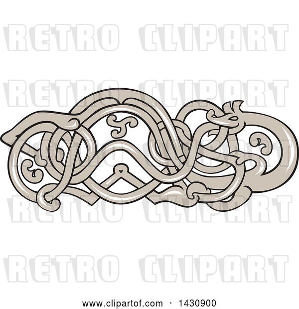 Vector Clip Art of Retro Urnes Snake Design