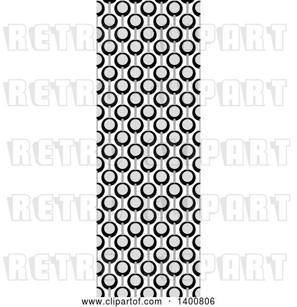 Vector Clip Art of Retro Vertical Seamless Grayscale Circle Pattern