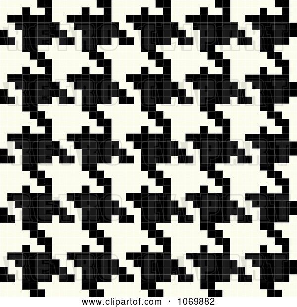 Vector Clip Art of Retro Vertical Seamless Houndstooth Pattern