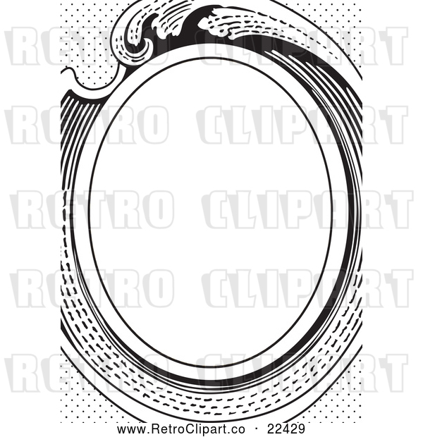 Vector Clip Art of Retro Victorian Oval Frame