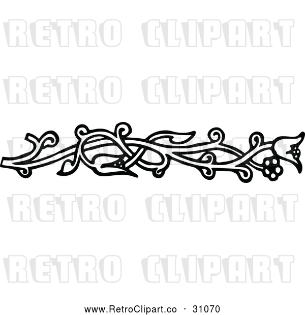 Vector Clip Art of Retro Vine Border 1