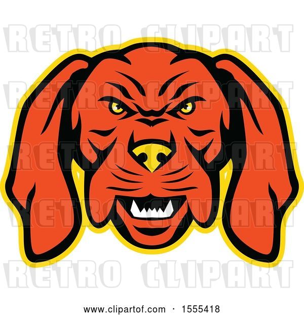 Vector Clip Art of Retro Vizsla Dog Mascot Head