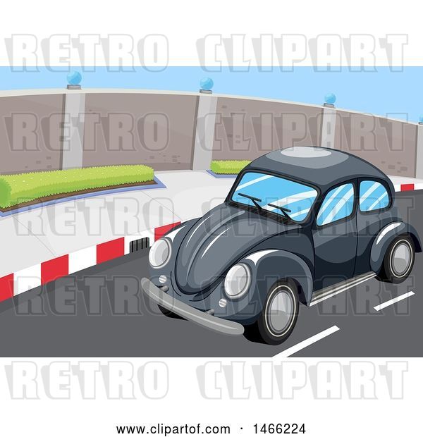 Vector Clip Art of Retro VW Slug Bug Car