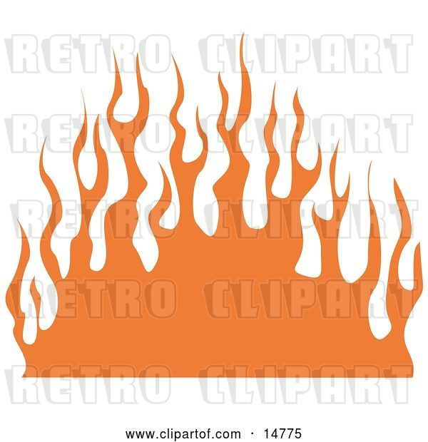 Vector Clip Art of Retro Wall of Orange Flames