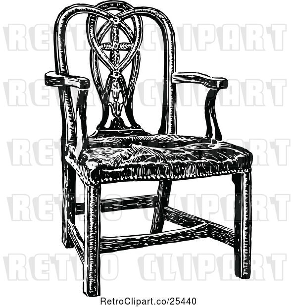 Vector Clip Art of Retro Washingtons Inauguration Chair