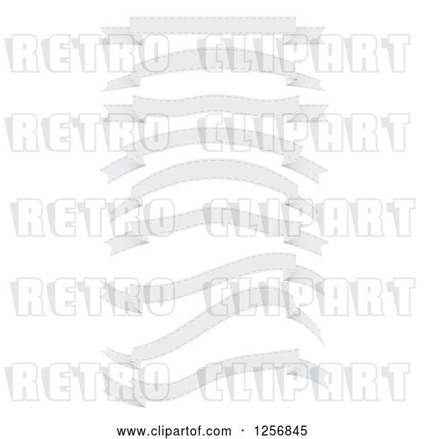 Vector Clip Art of Retro White Ribbon Banners