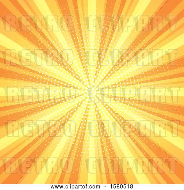 Vector Clip Art of Retro Yellow and Orange Burst Background