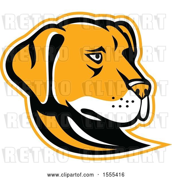 Vector Clip Art of Retro Yellow Labrador Dog Mascot Head