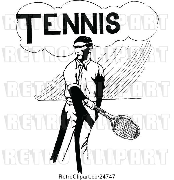 Vector Clip Art of Sketched Tennis Player