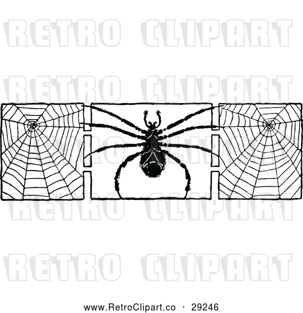 Vector Clip Art of Spider and Webs
