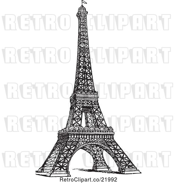 Vector Clip Art of Styled Eiffel Tower