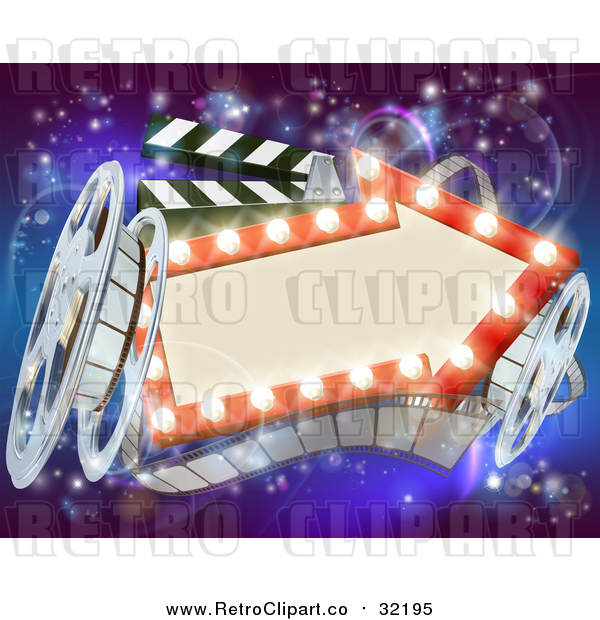 Vector Clipart of a Retro Arrow Marquee Theater Sign