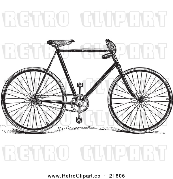 Vector Clipart of a Retro Bicycle