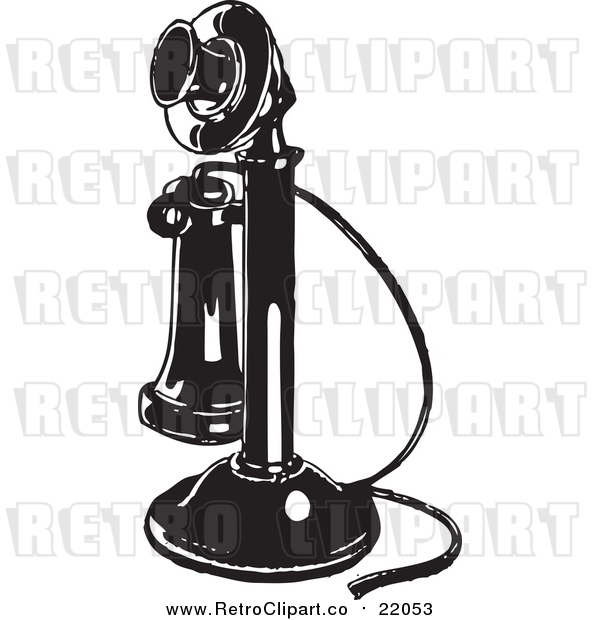 Vector Clipart of a Retro Candlestick Phone