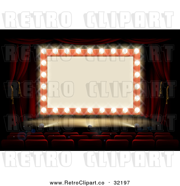 Vector Clipart of a Retro Marquee Theater Sign