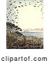 Clip Art of Frame of Crows over a Beach by Prawny Vintage
