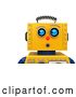Clip Art of Retro 3d Closeup Face View of a Surprised Yellow Robot Looking to the Side by Stockillustrations