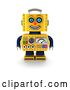 Clip Art of Retro 3d Happy Yellow Robot by Stockillustrations