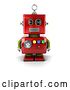 Clip Art of Retro 3d Neutral Faced Red Robot by Stockillustrations