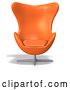 Clip Art of Retro 3d Orange Egg Chair 2 by