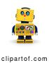 Clip Art of Retro 3d Surprised Yellow Robot Looking up by Stockillustrations