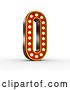 Clip Art of Retro 3d Theater Light Bulb Styled Number 0, on a White Background, with Clipping Path by Stockillustrations